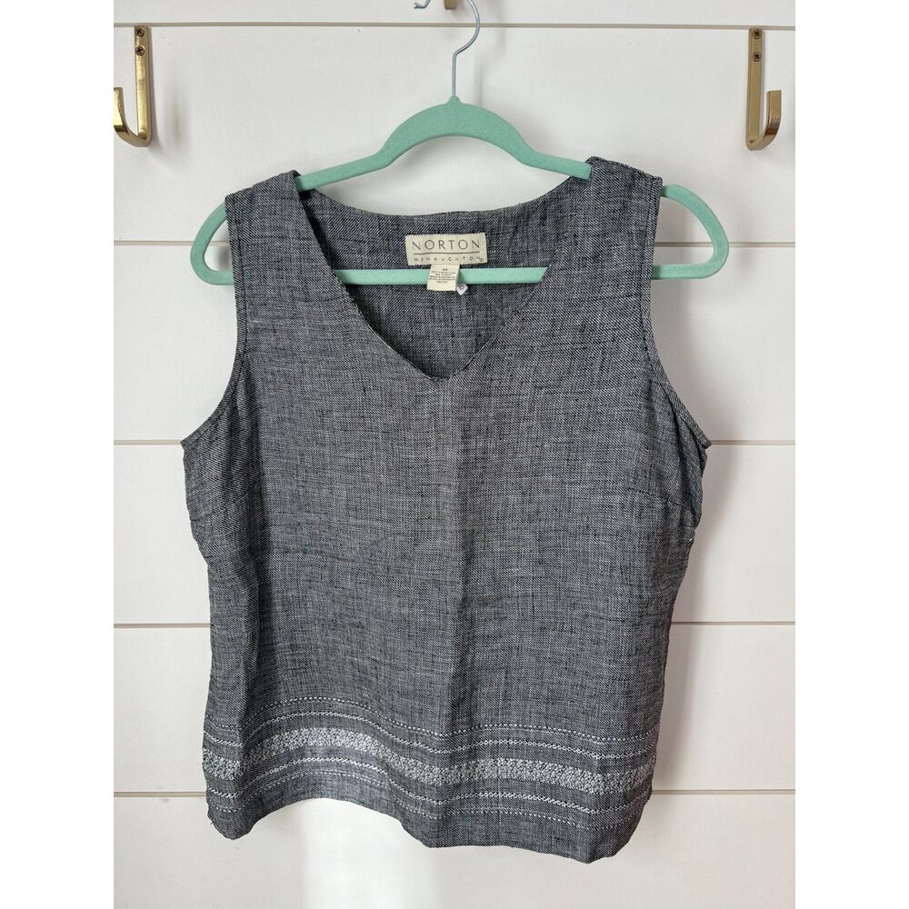 Vintage Norton McNaughton 100% Linen Top
